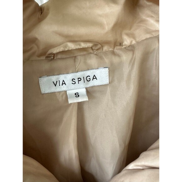 Via Spiga Zig Zag Quilted Detachable Hood Mid Length Jacket Side Pockets S - Picture 5 of 8